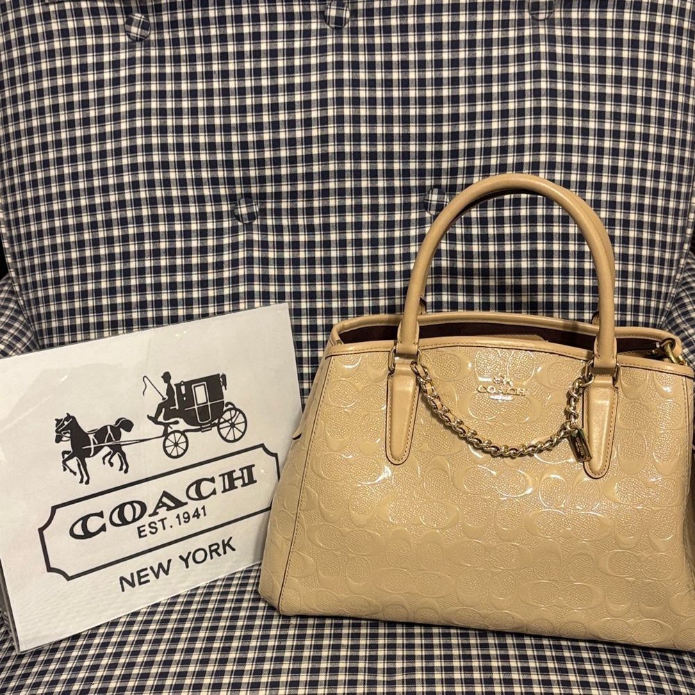 Coach Margo Tan embossed Leather Handbag